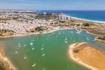 Beautiful aerial view of Alvor